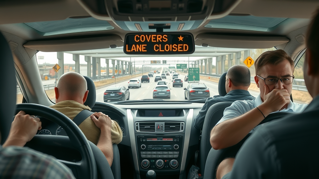frustrated commuters at congested highway lane closure - lane closures san antonio Img_Alt_Text