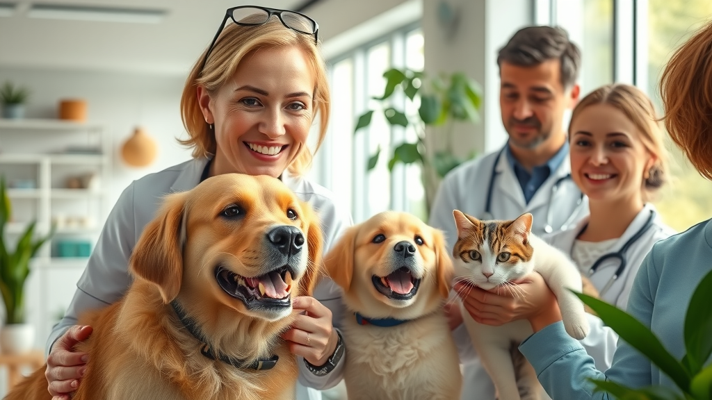 Best veterinarian San Antonio TX caring for dog and cat in modern clinic